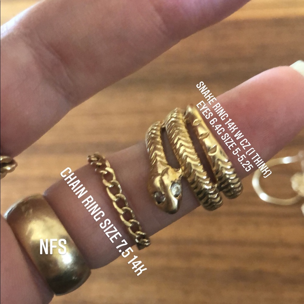 Snake ring solid gold